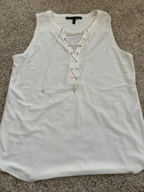 White House Black Market, cream tank, Size L